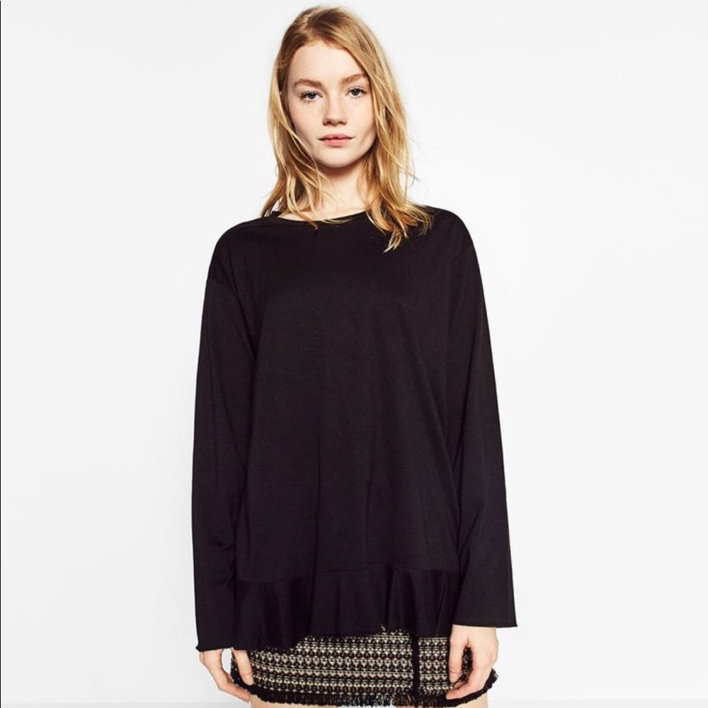 Zara frilled hem top